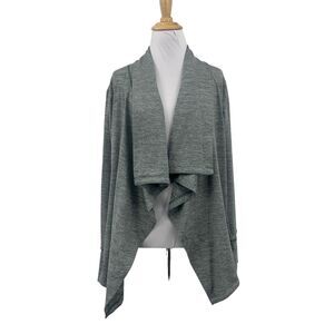 Nike Cardigan Womens S Small Gray Yoga Draped Open Front Dri Fit Long Sleeve